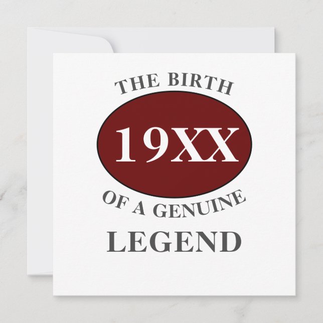 Carte Papa Anniversaire Ajouter Année Légende Rouge Noir (Devant)