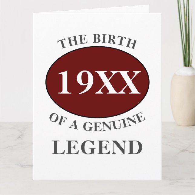 Carte Papa Anniversaire Ajouter Année Légende Rouge Noir (Devant)