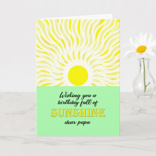 Carte Papa Anniversaire Bright Sunshine Card (Petite plante)