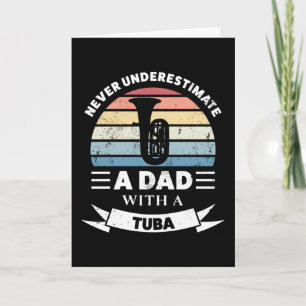 Carte Papa avec Tuba Funny Music Fête des pères cadeau