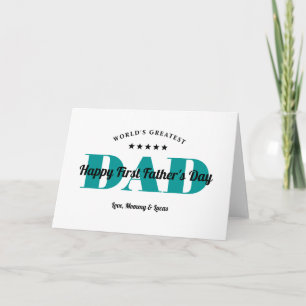 Carte Papa avec une note de 5 étoiles mignon Première