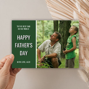 Carte Papa Aventurier   Photo verte Joyeuse Fête des Pèr