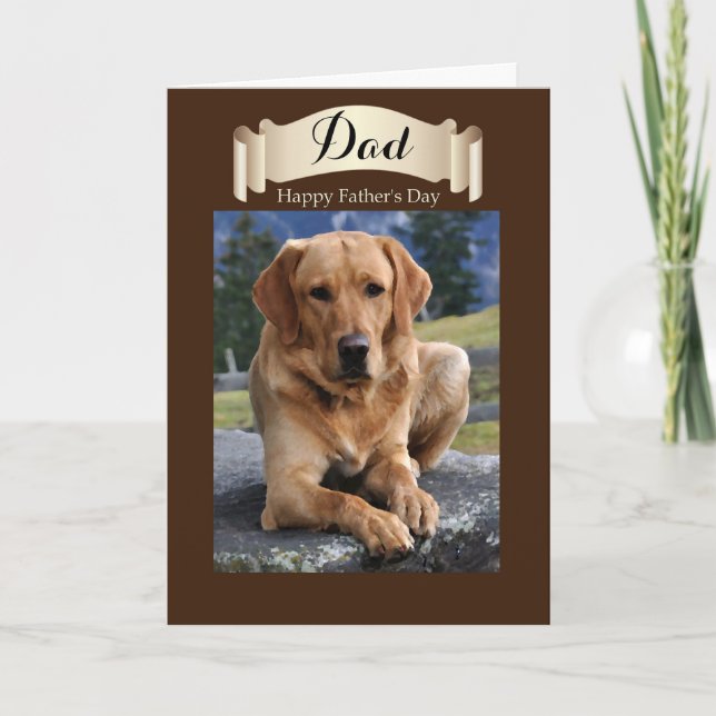 Carte Papa / Bonne Fête des pères - Golden Lab (Devant)
