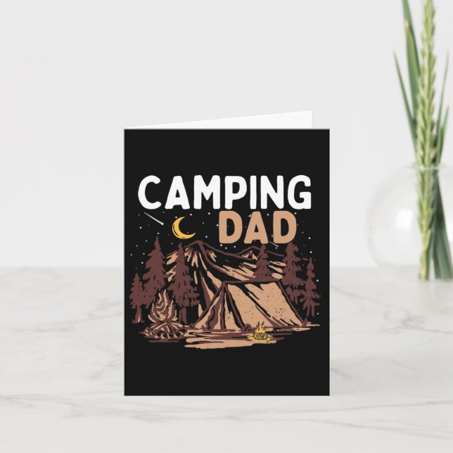 Carte Papa campeur en camping Bonne fête des pères Feu d (Devant)