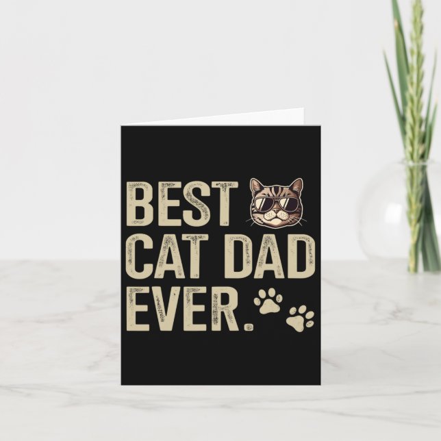 Carte Papa Chat Jamais Pour Fête des pères Anniversaire  (Devant)
