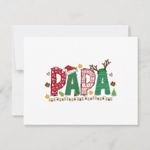 Carte Papa Claus Lumières de Noël Pyjama Famille Assorti