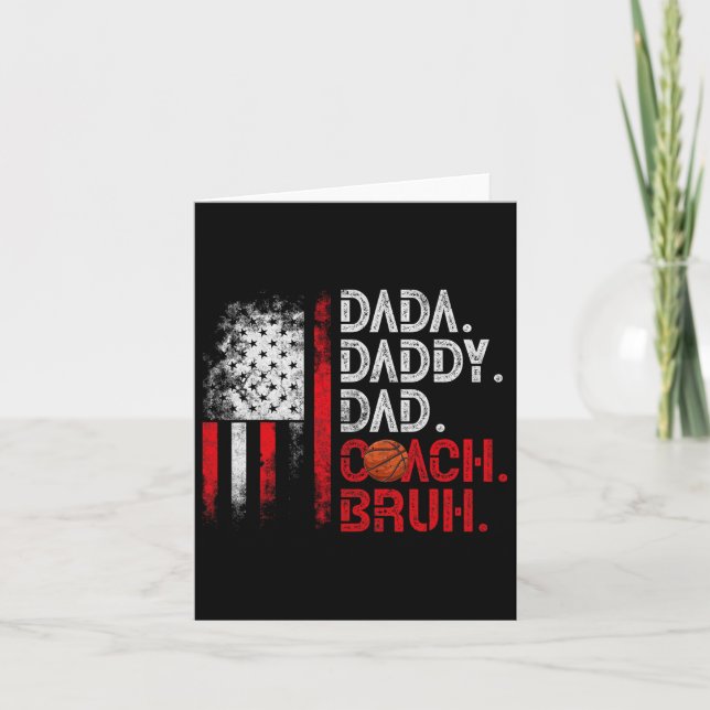 Carte Papa Dada Papa Coach Mec Skelet Papa Drapeau Améri (Devant)