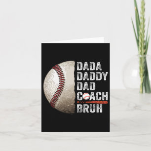 Carte Papa Dada Papa Frère Vintage Baseball Coach Drôle