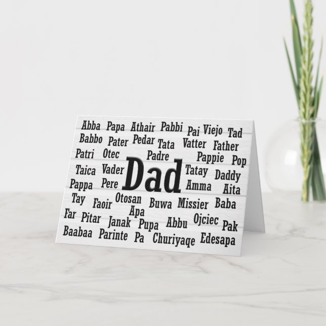 Carte Papa dans plusieurs langues (Devant)