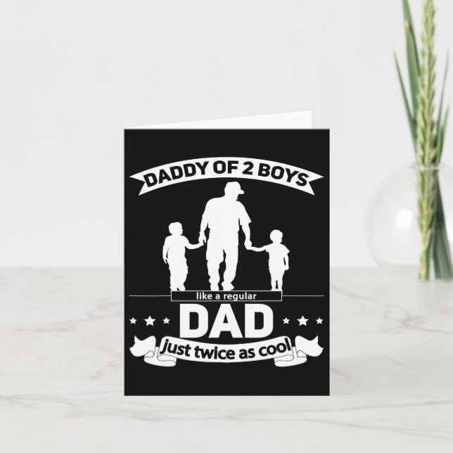 Carte Papa De 2 Garçons Fête des pères Papa De Deux Fils (Devant)