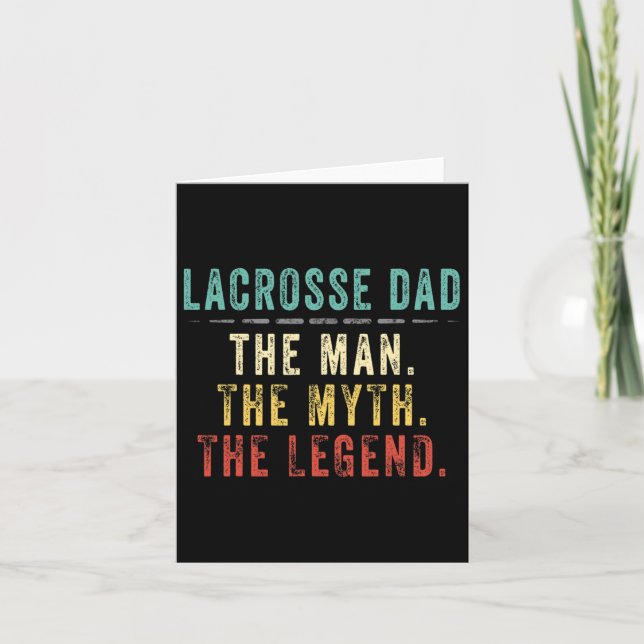Carte Papa de crosse à la lacrosse Cadeau de fête des pè (Devant)