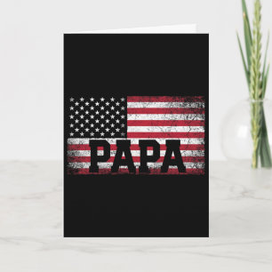 Carte Papa Drapeau Américain Fête des Pères Cadeau 4 Jui