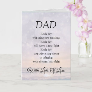 Carte Papa Encouragement Poème design Salutation