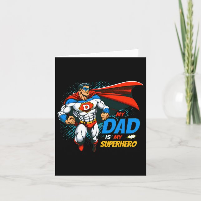 Carte Papa Est Mon Superhero Enfants Cool Fête des pères (Devant)