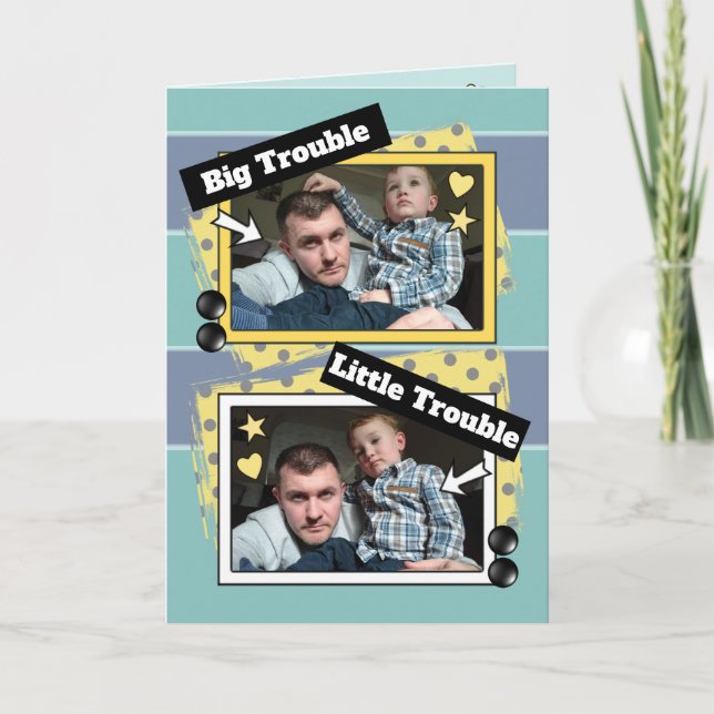 Carte Papa et moi, photo verte et jaune (Devant)