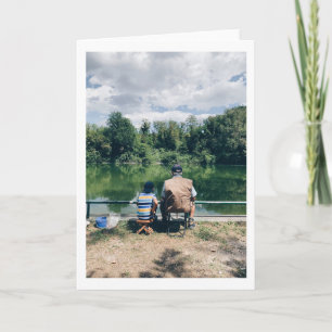 Carte Papa et son fils pêchent dans le lac Votre propre