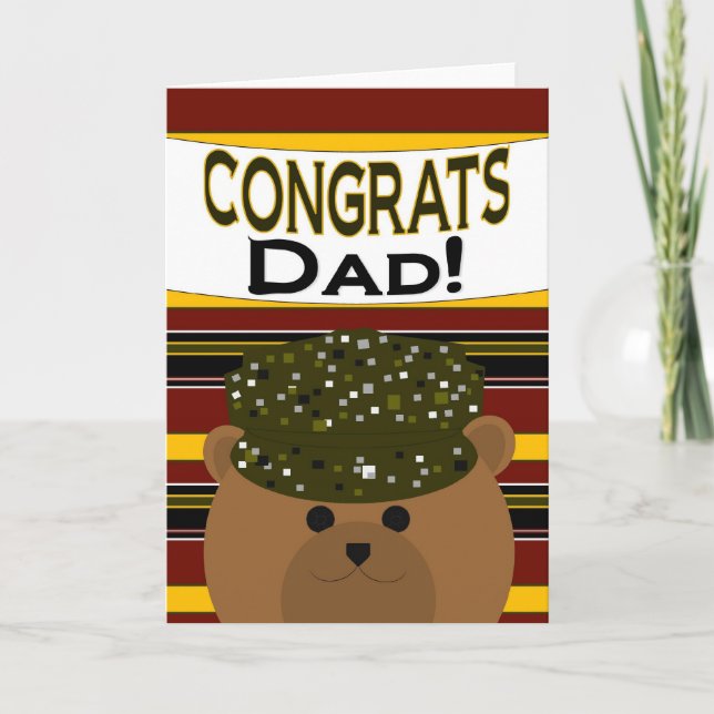 Carte Papa - Félicitations au soldat de l'armée ! (Devant)