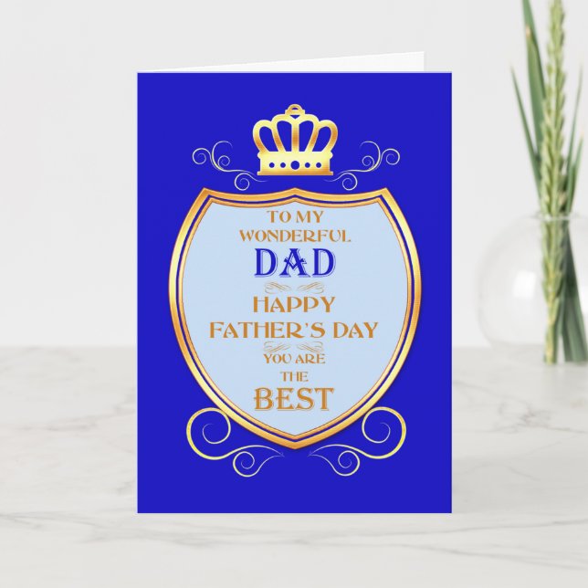 Carte Papa Fête des pères avec Bouclier (Devant)