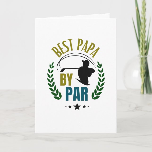 Carte Papa Golfer Meilleur Papa Par Par Par Père Golfing (Devant)