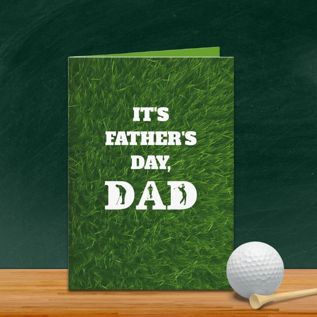 Carte Papa golfeur Texte personnalisé pour la fête des p (This custom text card is the perfect card for a golfer dad's birthday or Father's Day.)