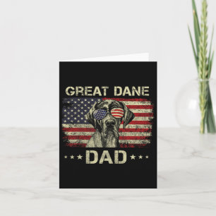 Carte Papa Grand Danois Amoureux des chiens Drapeau amér