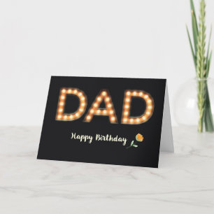 Carte Papa, Joyeuses Lettres D'Ampoule Marquee Anniversa