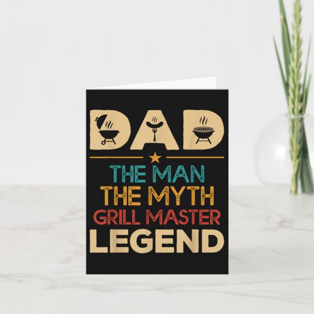 Carte Papa L'Homme Le Mythe Grill Master Légende, Drôle  (Devant)
