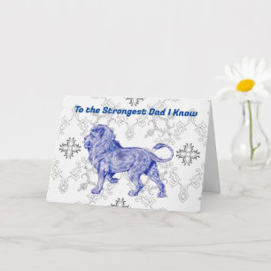 Carte Papa Lion Fort Punition Cœur Fête des Pères Sincèr