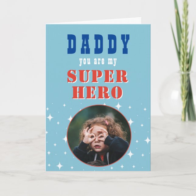 Carte Papa ma Superhero Fête des pères photo amusante (Devant)