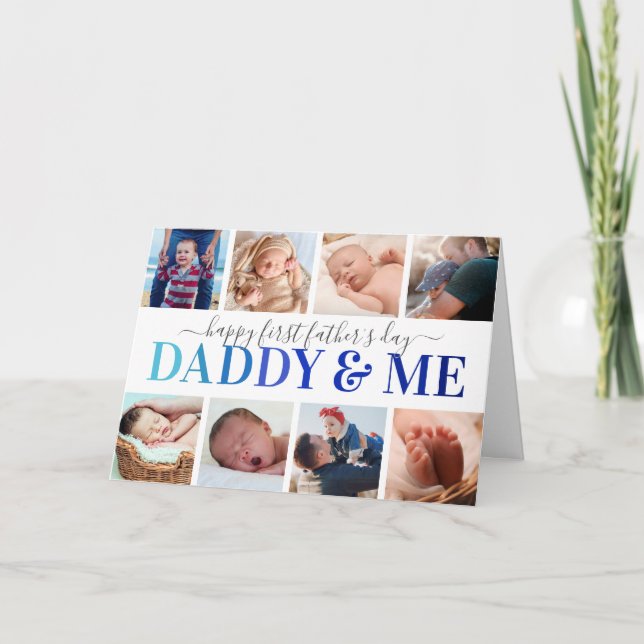 Carte "Papa & Moi" Première photo de la fête des pères (Devant)