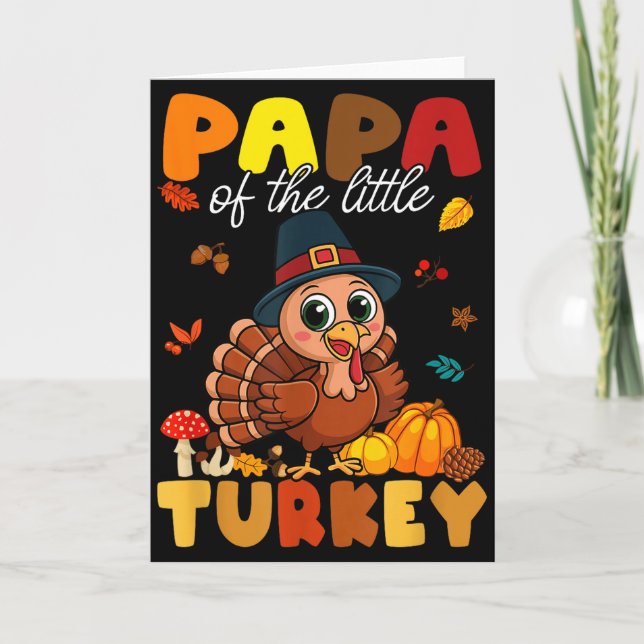 Carte Papa Of The Little Turkey Thanksgiving Baby Shower (Devant)