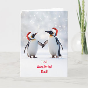 Carte Papa Père Joyeuses fêtes Noël avec de mignons ping