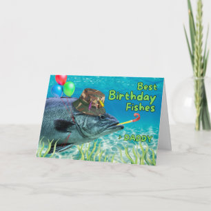Carte Papa Poisson anniversaire prêt à faire la fête