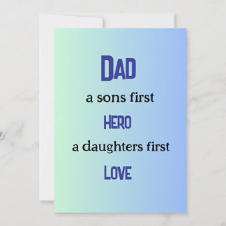 Carte Papa, premier héros des fils, premier amour des fi