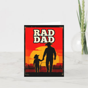Carte Papa radical père et fils rodéo western coucher de