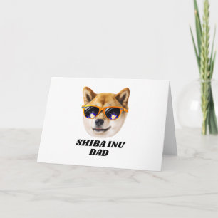 Carte Papa Shiba Inu Cool en Lunettes Fête des Pères