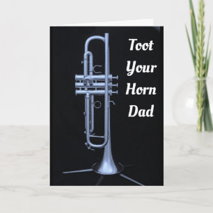 CARTE **PAPA** SONNEZ DE LA TROMPETTE POUR "VOTRE ANNIVE