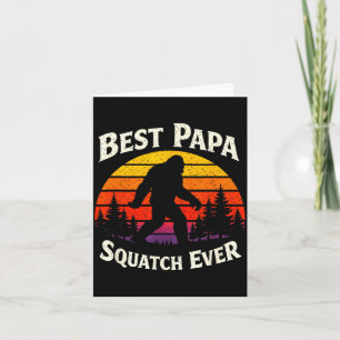 Carte Papa squatch vintage rétro coucher de soleil bigfo