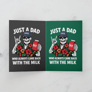 Carte Papa squelette drôle est revenu avec le lait Papa