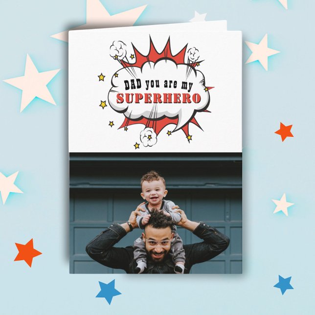 Carte Papa Superhero Dessin Discours Fête des pères de b (Créateur téléchargé)