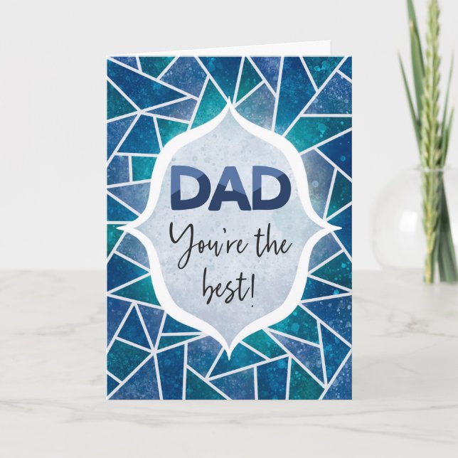 Carte Papa Tu es le meilleur heureux Père's Day Blue (Devant)