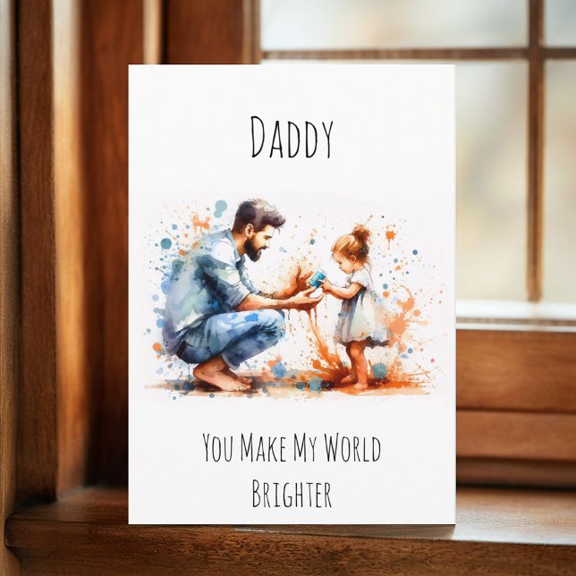 Carte Papa, tu fais de mon monde une Fête des pères heur (Créateur téléchargé)