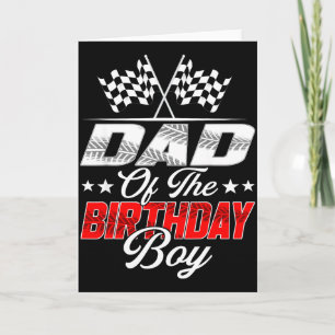 Carte Papa voiture de course du garçon de la fête famill