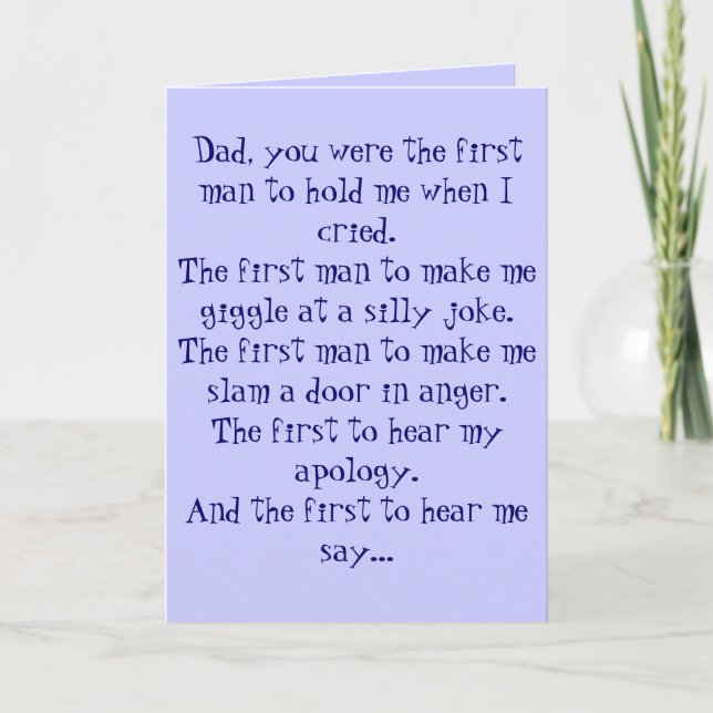 Carte Papa, vous étiez le premier homme pour me tenir (Devant)
