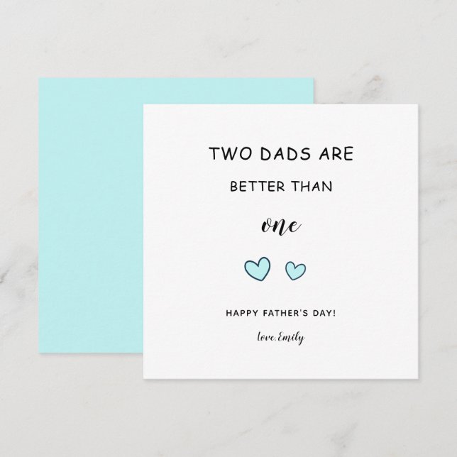 Carte Papás LGBT Fête des pères gays Deux papas mignons  (Devant / Derrière)