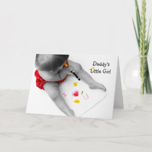 Carte Papa's Little Girl I Love You Papa With Red Heart