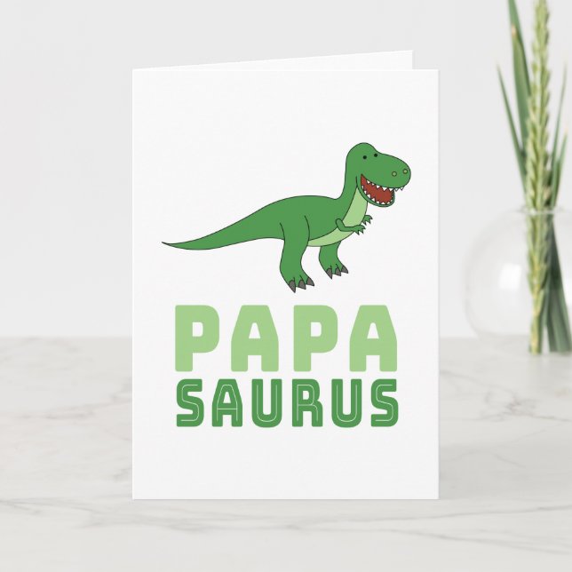 Carte Papasaurus Dinosaur Tyrannosaurus Rex Fête des pèr (Devant)