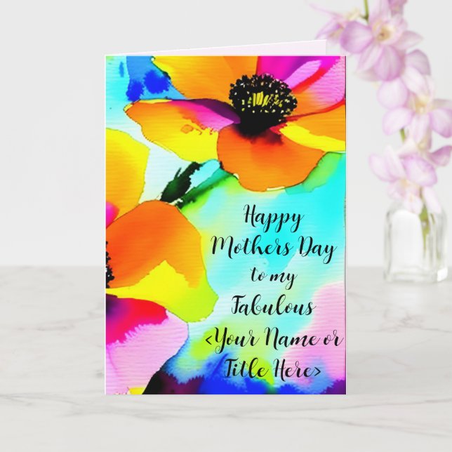 Carte Papes Lumineuses Votre nom Fête des Mères Personna (Orchidée)