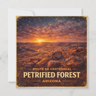 Carte Papeterie de la Route 66 Centenaire Forêt Pétrifié