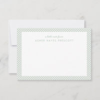 Papeterie enfantine simple mignonne vert gingham